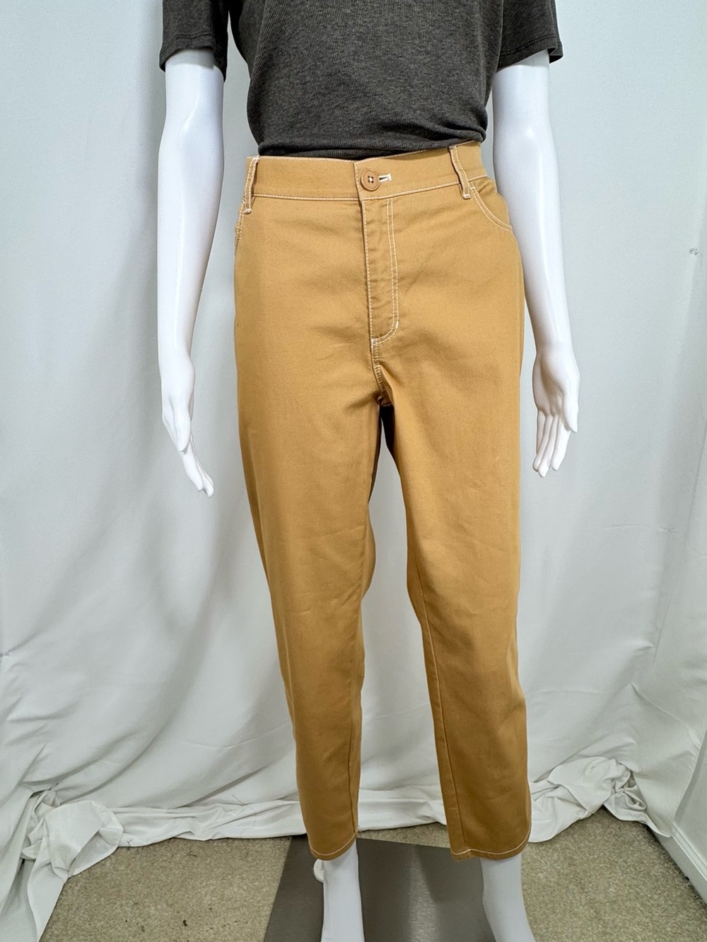 Lafayette 148 NY Mercer Stretch Cotton Tech Twill Ankle Pants Tan 12
